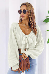 Slay Lux Tied Up Cropped Sweater - Slay Trendz Fashion Boutique